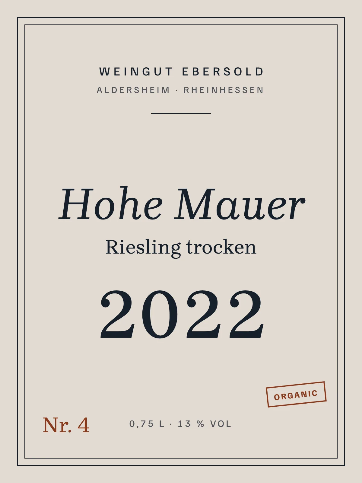 Hohe Mauer Riesling trocken 2022